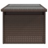 Table de jardin dessus en verre marron 100x55x73 cm poly rotin 