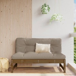 Canapé central 120x80 cm marron miel bois de pin massif 