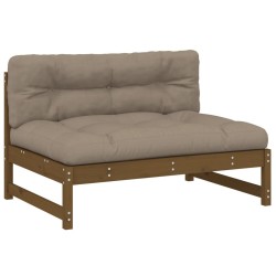 Canapé central 120x80 cm marron miel bois de pin massif 