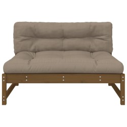 Canapé central 120x80 cm marron miel bois de pin massif 