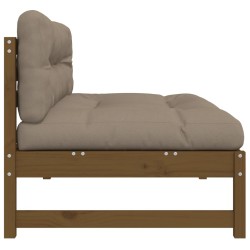 Canapé central 120x80 cm marron miel bois de pin massif 