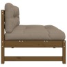 Canapé central 120x80 cm marron miel bois de pin massif 