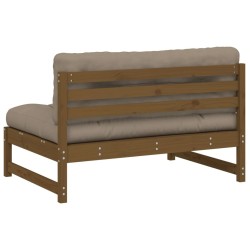 Canapé central 120x80 cm marron miel bois de pin massif 