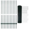 Kit de clôture de jardin Lot de 2 Vert Métal en PVC 