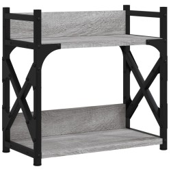 Support d'imprimante à 2 niveaux Sonoma gris 40x20x40 cm 