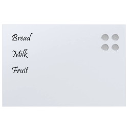 Tableau noir magnétique mural blanc 60x40 cm verre trempé 