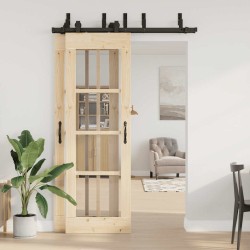 Kit de quincaillerie de porte coulissante 152,5 cm acier noir 