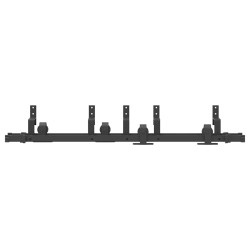 Kit de quincaillerie de porte coulissante 152,5 cm acier noir 
