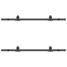 Kit de quincaillerie de porte coulissante 152,5 cm acier noir 