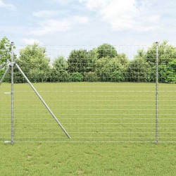 Clôture Euro avec 7 poteaux 1,6 x 10 m en acier galvanisé 