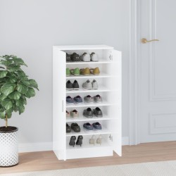 Armoire à chaussure Blanc brillant 55x35x108 cm Bois ingénierie 
