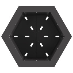 Foyer sans fumée hexagonal noir 48x48x51 cm en acier 