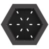 Foyer sans fumée hexagonal noir 48x48x51 cm en acier 