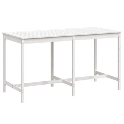 Table de jardin blanc 203,5x90x110 cm bois massif de pin 