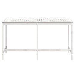 Table de jardin blanc 203,5x90x110 cm bois massif de pin 