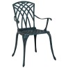 Chaises de jardin 2 pcs Vert en aluminium moulé 