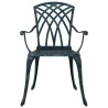 Chaises de jardin 2 pcs Vert en aluminium moulé 
