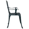 Chaises de jardin 2 pcs Vert en aluminium moulé 