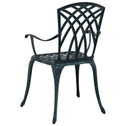 Chaises de jardin 2 pcs Vert en aluminium moulé 