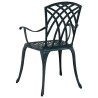 Chaises de jardin 2 pcs Vert en aluminium moulé 