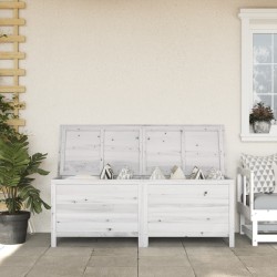 Boîte de rangement jardin blanc 150x50x56,5cm bois massif sapin 