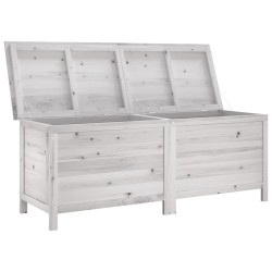 Boîte de rangement jardin blanc 150x50x56,5cm bois massif sapin 