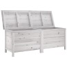 Boîte de rangement jardin blanc 150x50x56,5cm bois massif sapin 