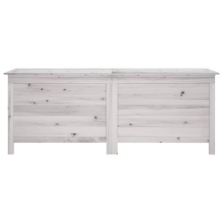 Boîte de rangement jardin blanc 150x50x56,5cm bois massif sapin 