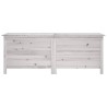 Boîte de rangement jardin blanc 150x50x56,5cm bois massif sapin 