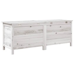 Boîte de rangement jardin blanc 150x50x56,5cm bois massif sapin 