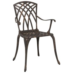Chaises de jardin 2 pcs en alu bronze 
