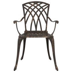 Chaises de jardin 2 pcs en alu bronze 