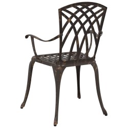 Chaises de jardin 2 pcs en alu bronze 