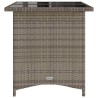 Table de jardin avec dessus en verre gris 110x68x70 cm rotin 