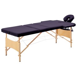 Table de massage pliable 3 zones Bois Violet 