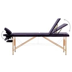 Table de massage pliable 3 zones Bois Violet 