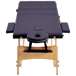 Table de massage pliable 3 zones Bois Violet 