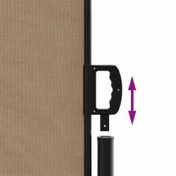 Auvent latéral rétractable taupe 200x500 cm 