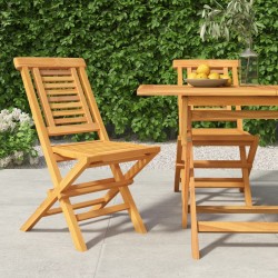 Chaises de jardin pliantes lot de 2 47x63x90cm bois massif teck 