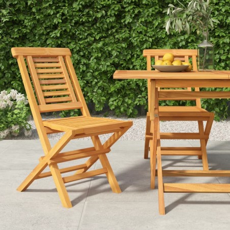 Chaises de jardin pliantes lot de 2 47x63x90cm bois massif teck 