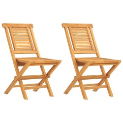 Chaises de jardin pliantes lot de 2 47x63x90cm bois massif teck 
