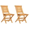 Chaises de jardin pliantes lot de 2 47x63x90cm bois massif teck 