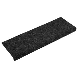 Tapis d'escalier autocollants 30 pièces 65 x 21 x 4 cm Noir Bord rectangulaire 