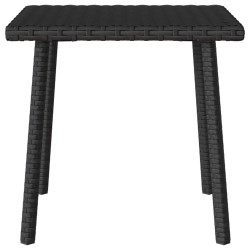 Table basse de jardin rectangulaire noir 40x40x37 cm rotin 