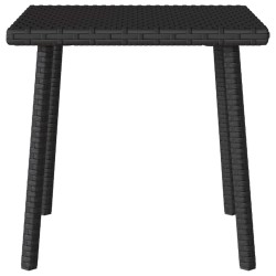 Table basse de jardin rectangulaire noir 40x40x37 cm rotin 