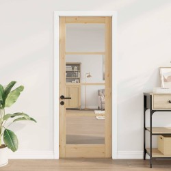 porte intérieure avec verre "ORKDAL" 73,5x198,5x4 cm en bois de pin massif 
