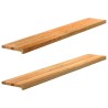 Appuis de fenêtre 2 pcs marron clair bois de chêne massif 
