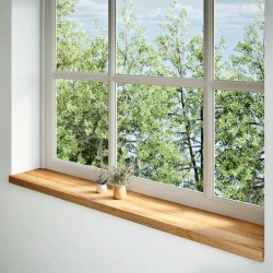 Appuis de fenêtre 2 pcs marron clair bois de chêne massif 