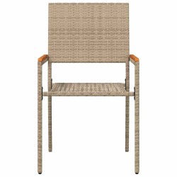Chaises de jardin stackables - Pack de 2 en rotin poly beige 
