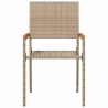 Chaises de jardin stackables - Pack de 2 en rotin poly beige 